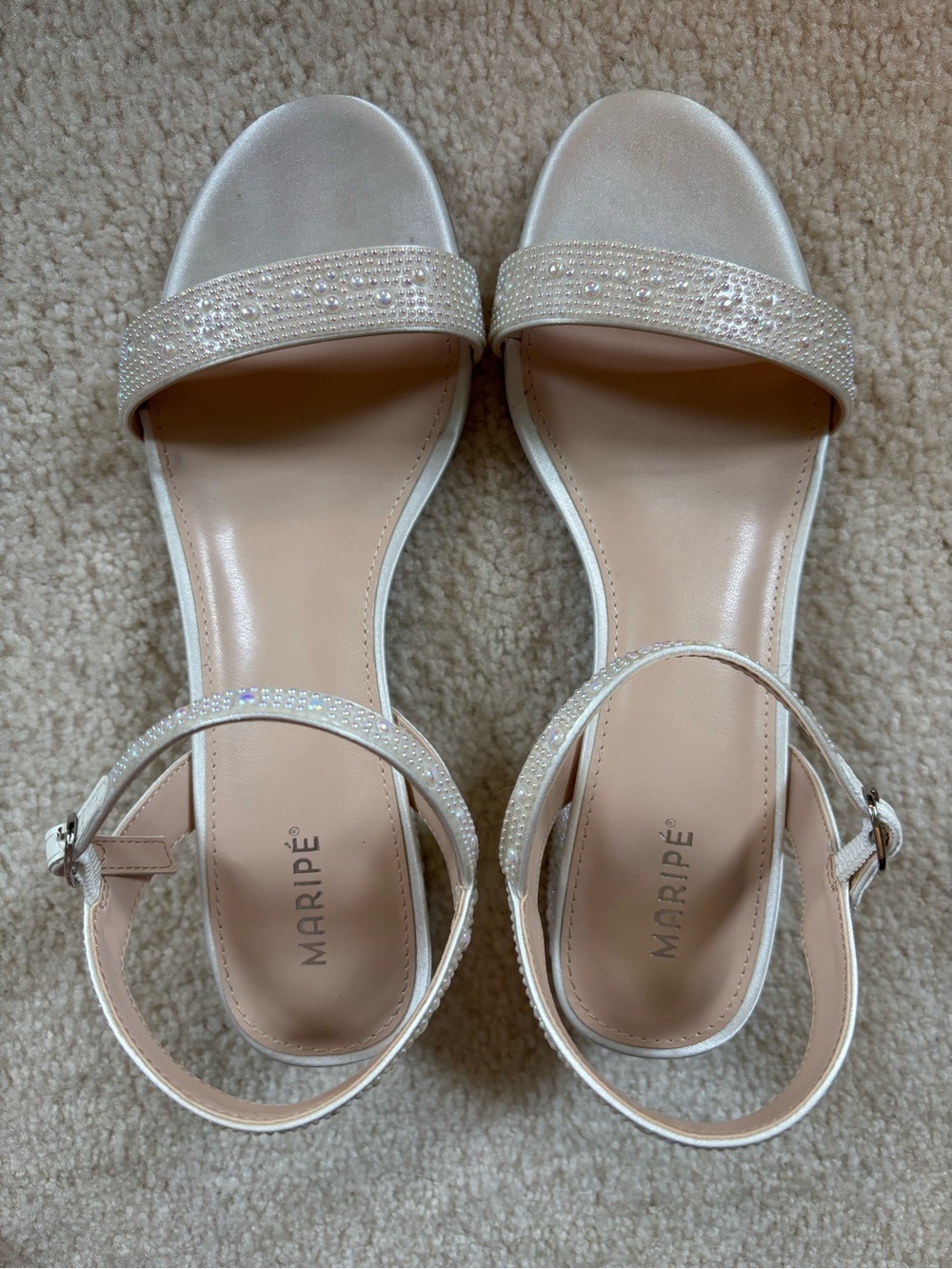 White Crystal Strap Women's Sandals
